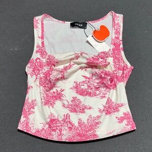 Cider Pink Toile Print Tank Top